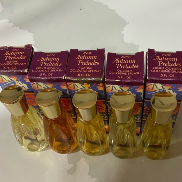 Lot  5 Avon's Cologne Splash Autumn Preludes .5 oz. VINTAGE - Picture 2 of 4